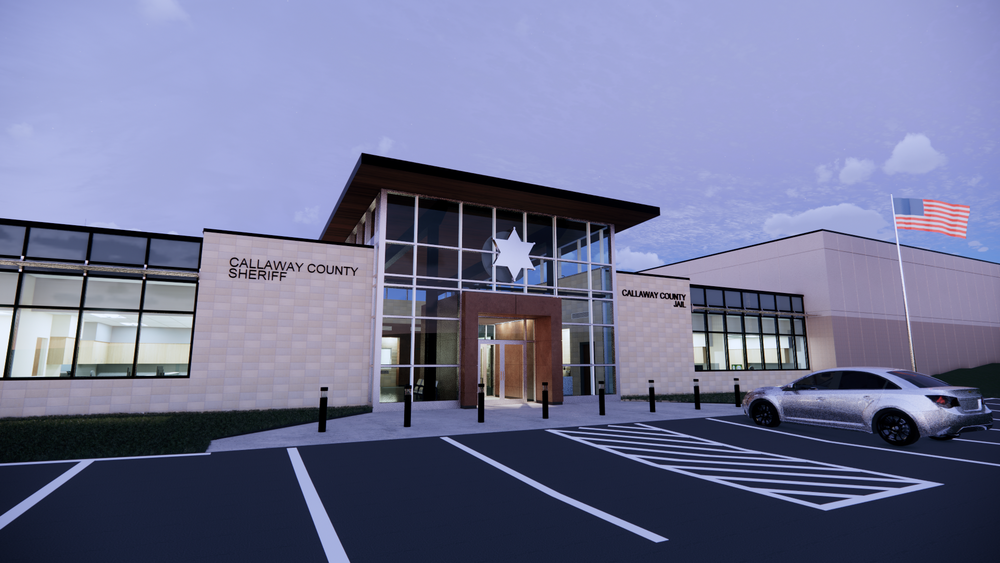Artists rendering of the façade of the new Callaway County Jail currently under construction. 