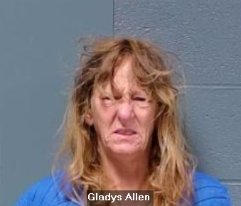 Booking photo of Gladys Allen.