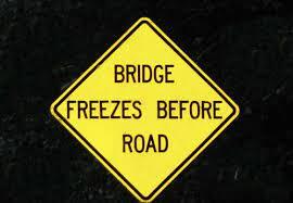 Bridge Freezes Before Road Sign